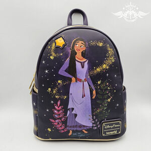 Loungefly Disney Parks Wish Asha Star Purple Mini Backpack Bag New